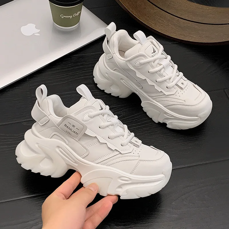 

Женские кожаные кроссовки на толстой подошве, белые удобные повседневные кроссовки из мягкой кожи, новинка 2023