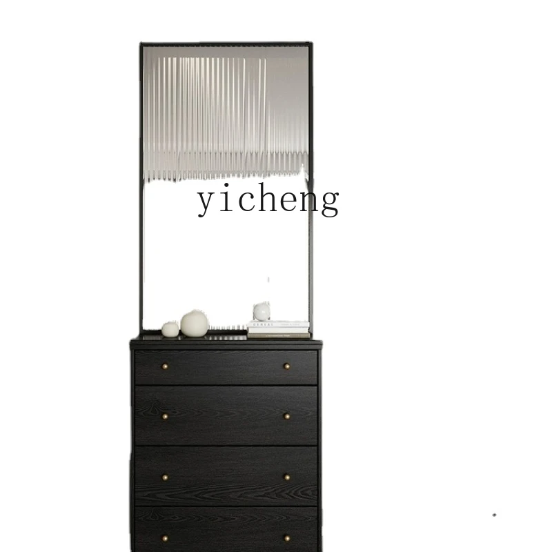 

YY Mid-Ancient Minimalist Entry Door Shoe Cabinet Glass Screen Living Room Lobby Retro Chest of Drawers