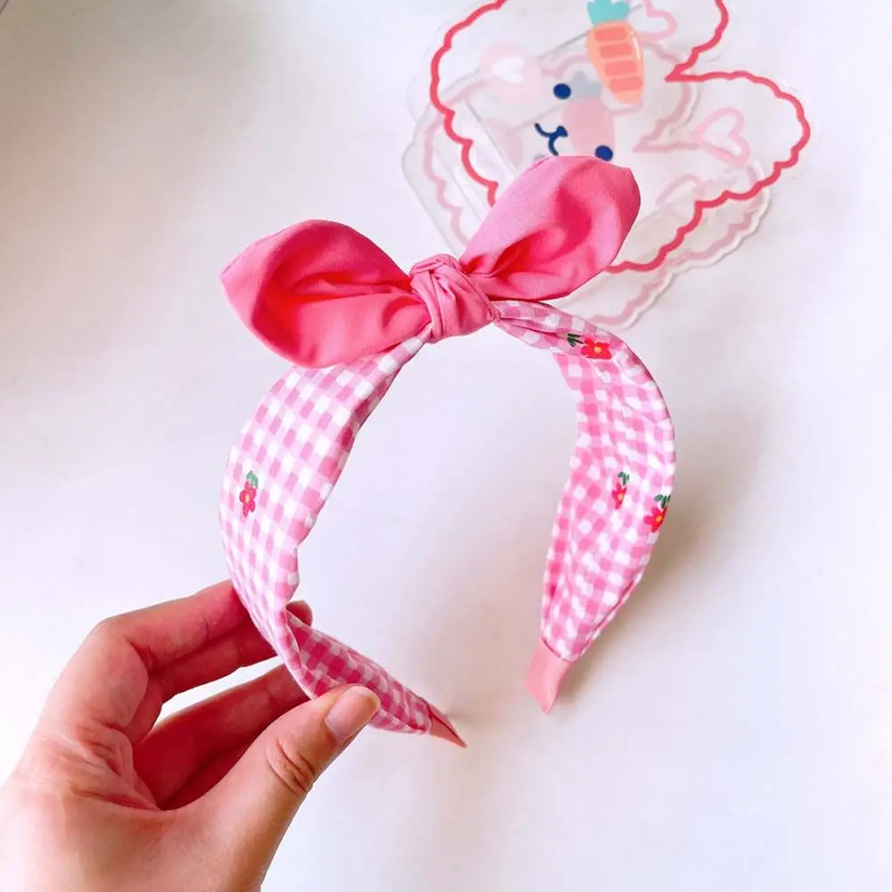 Korean Sweet Plaid Hairband Bow Children\'s Hair Band Headband Flowers Hair Hoop for Kids Girls Baby