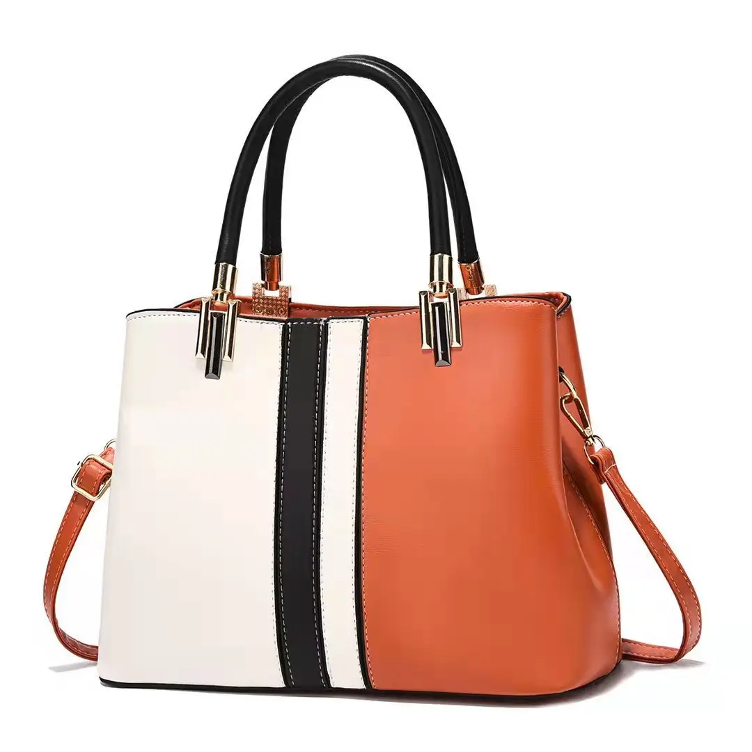 

The New Large-capacity Texture Trend Pattern One-shoulder Cross-body Hand-held Contrast Women's Bag designer bag