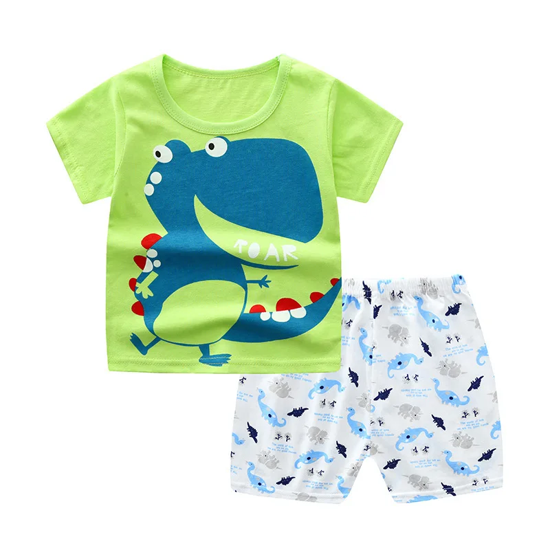 

Summer Kids Boutique Clothes Toddler Girl Outfits Set Cartoon Dinosaur T-Shirts & Shorts 2 Pieces Suit Baby Boys Tracksuit