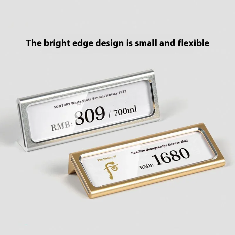 10pcs/lot Metal Price Tag Holder Mini Display Stand Shop Signage Price Tag Frame for Retail, Table Sign, Price Label Showcase