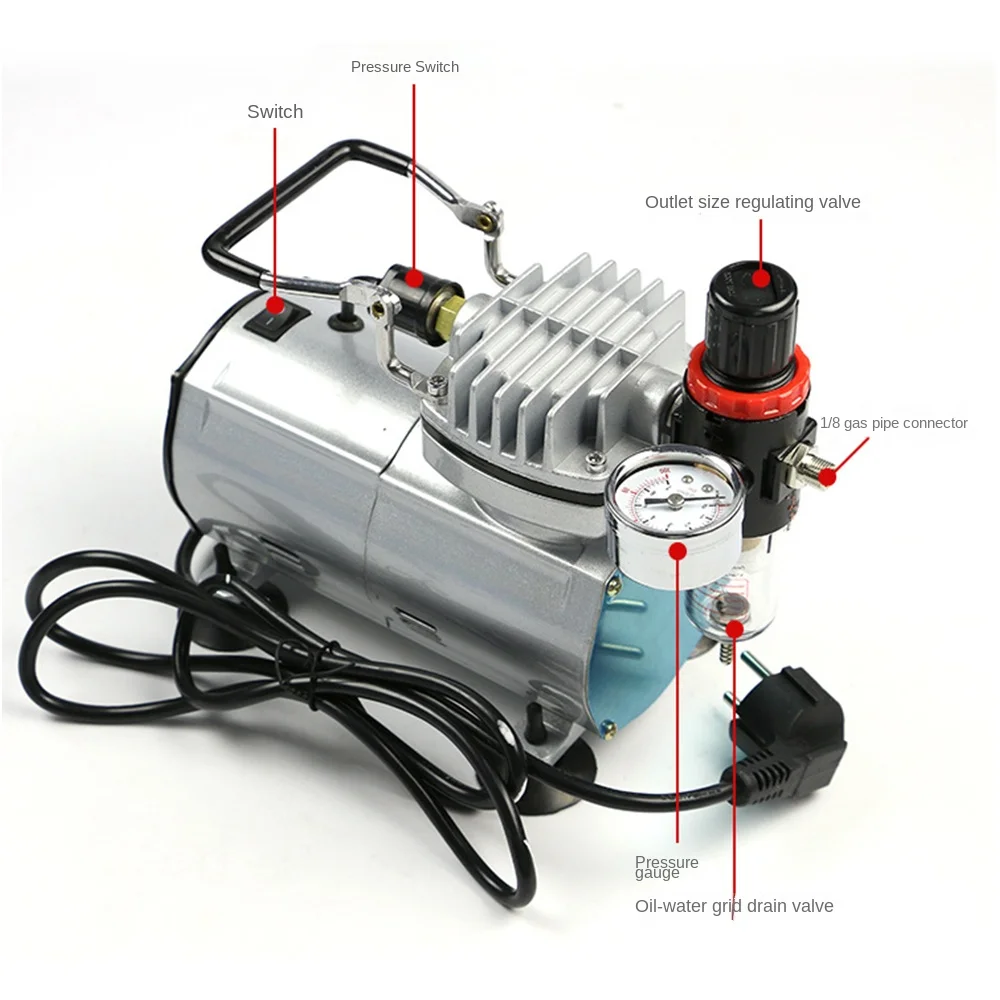 

220V Gravity Feed Airbrush Air Compressor Kit For Art Painting Tattoo Manicure Craft Spray Model Air Brush Nail Tool Set