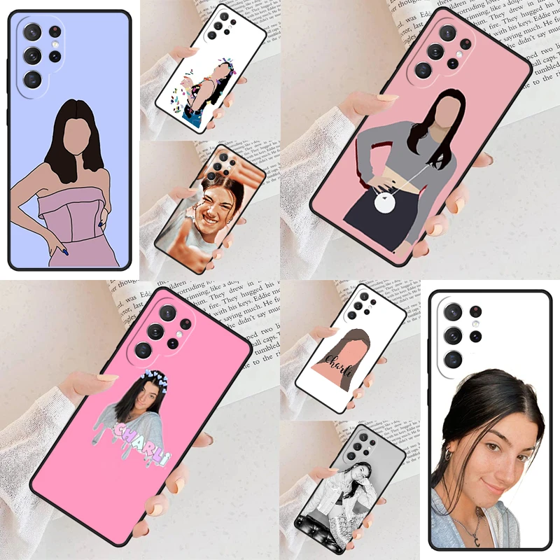 Charli Damelio Phone Case For Samsung Galaxy S24 S23 S22 S21 Ultra S10 Note 10 Pro S20 Plus FE S9 S8 Cover