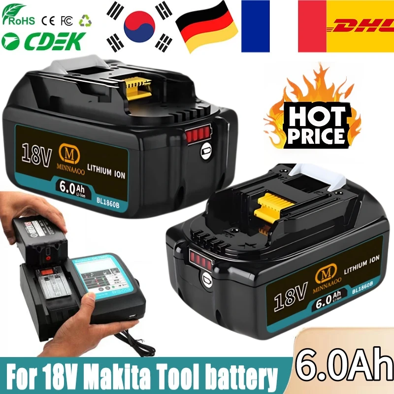 

100% оригинал для аккумуляторного электроинструмента Makita 18 В, Сменный светодиодный литий-ионный для серии BL1860 BL1850 BL1830 LXT