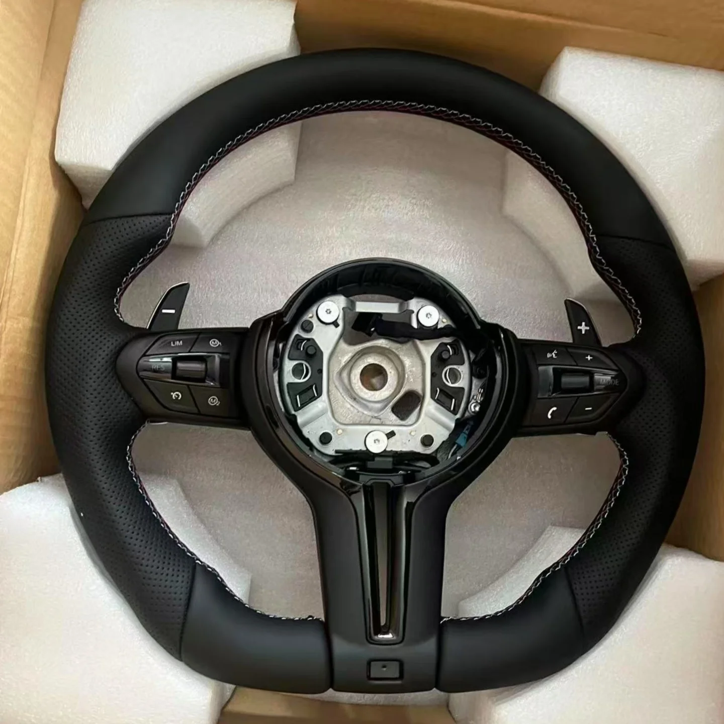 

Black M Performance Leather Steering Wheel for BMW F Series F30 F10 F32 F20 F36 F22 F82 F15 M3 F01 F06 F16 F45 F39 F50 F31 F01