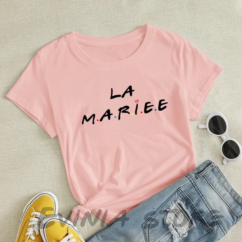 La Mariee French shirts Team Bride Bridesmaid matching T-shirts Bridal Party tops EVJF tshirt for bride team bridal shower gifts