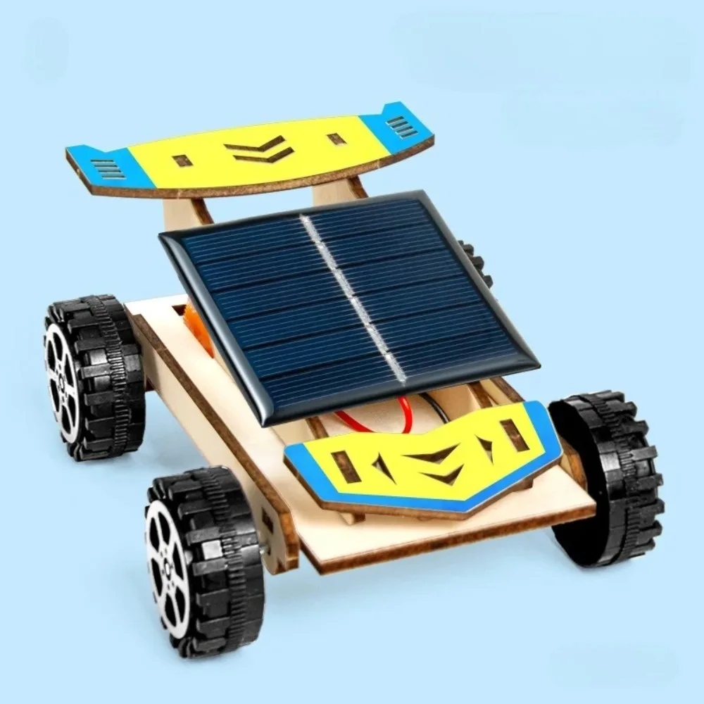 Solar Car Lunar Exploration Vehicle Children's Diy Hand-Assembled Model Diy 3d Wooden Puzzle Science and Education Toys