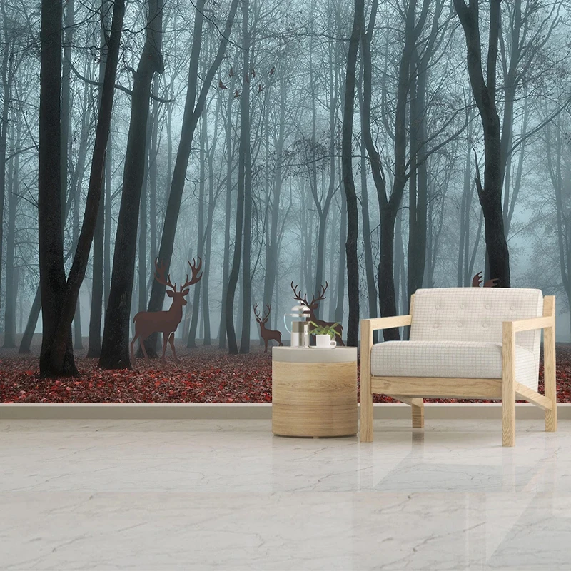 Custom Mural Home Decor Forest Elk Nordic Modern Creative Art Wall Painting Hotel Restaurant Bedroom Background Photo Wall Paper