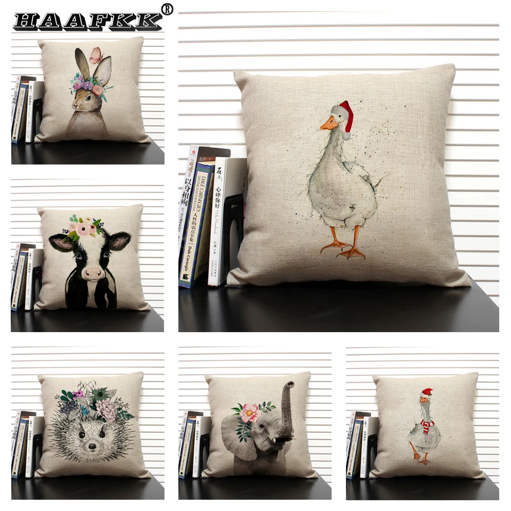 Cute Animal Series Cushion Cover Living Room Sofa Decorative Pillow Case Car Office Accessories Pillowcase 45x45cm