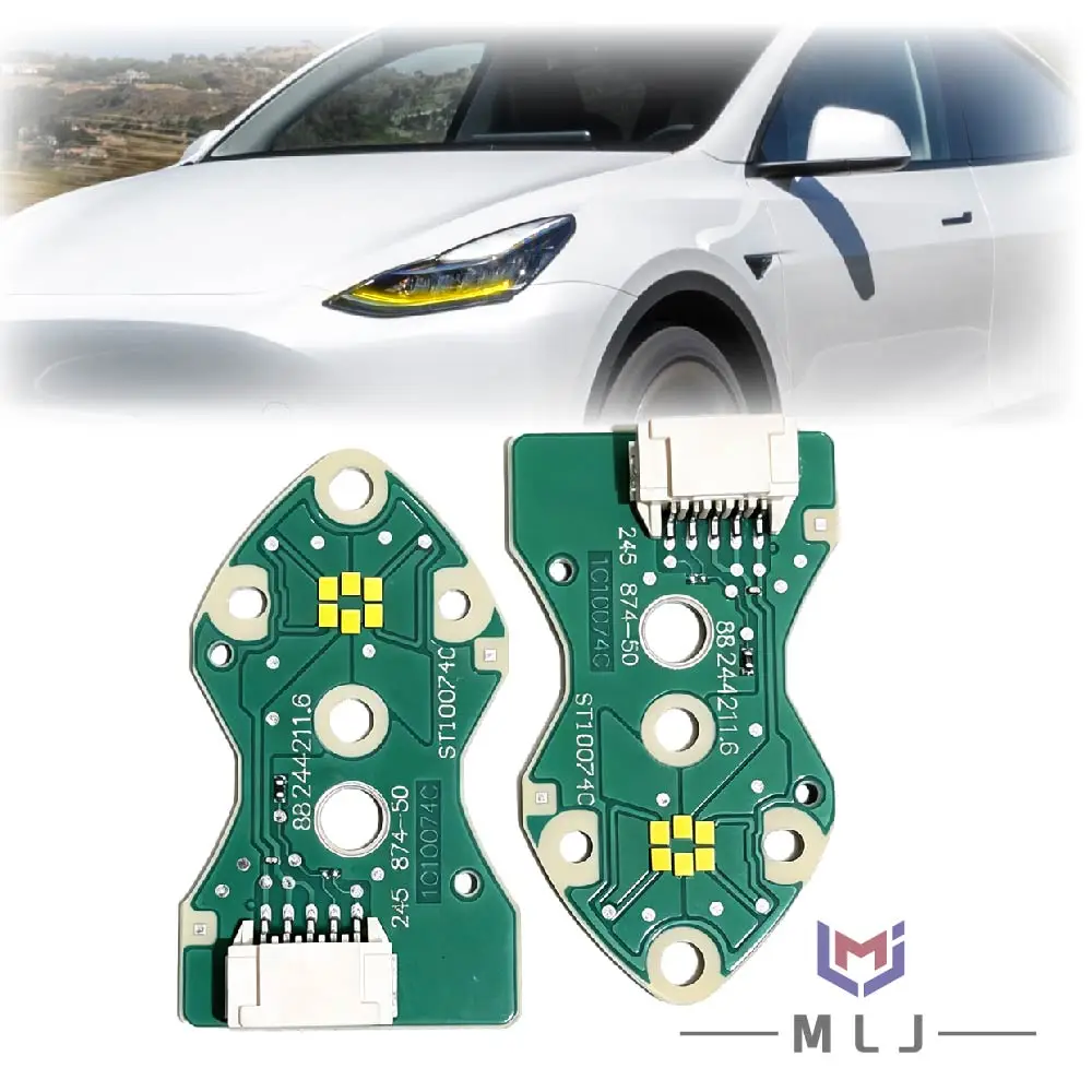 DRL LED Light Source Board Chip For Tesla Model 3 Model Y 2021-2023 Yellow White Angel Eye Headlight Replacement Car Accessories