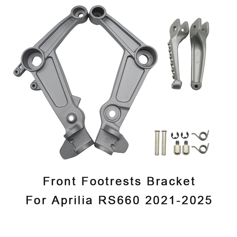 

For Aprilia RS660 RS 660 2021 2022 2023 2024 2025 Motorcycle Rider Driver Front Footpegs Footrests Bracket Aluminum Silver