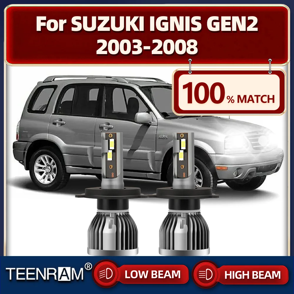 

2Pcs H4 LED Headlight Bulbs 120W 20000LM High Low Beam Car Lights 6000K For SUZUKI IGNIS GEN2 2003 2004 2005 2006 2007 2008