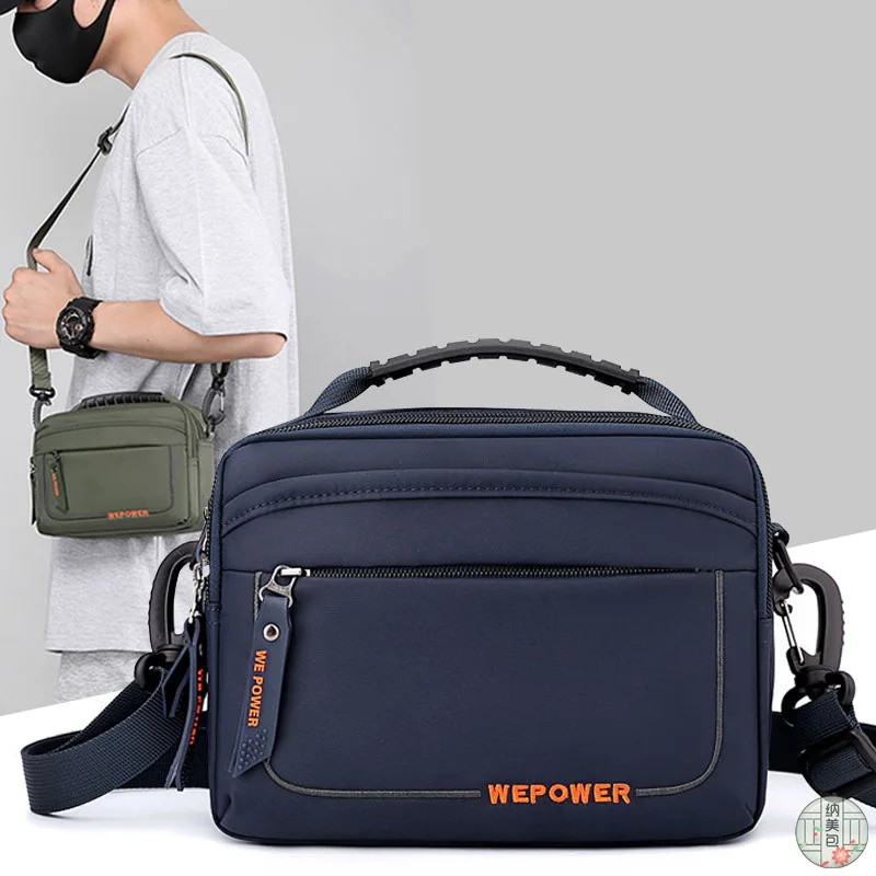 

Повседневная мужская нейлоновая сумка через плечо, многослойная поясная сумка для отдыха, водонепроницаемая сумка-мессенджер для молодежи с отделением для телефона