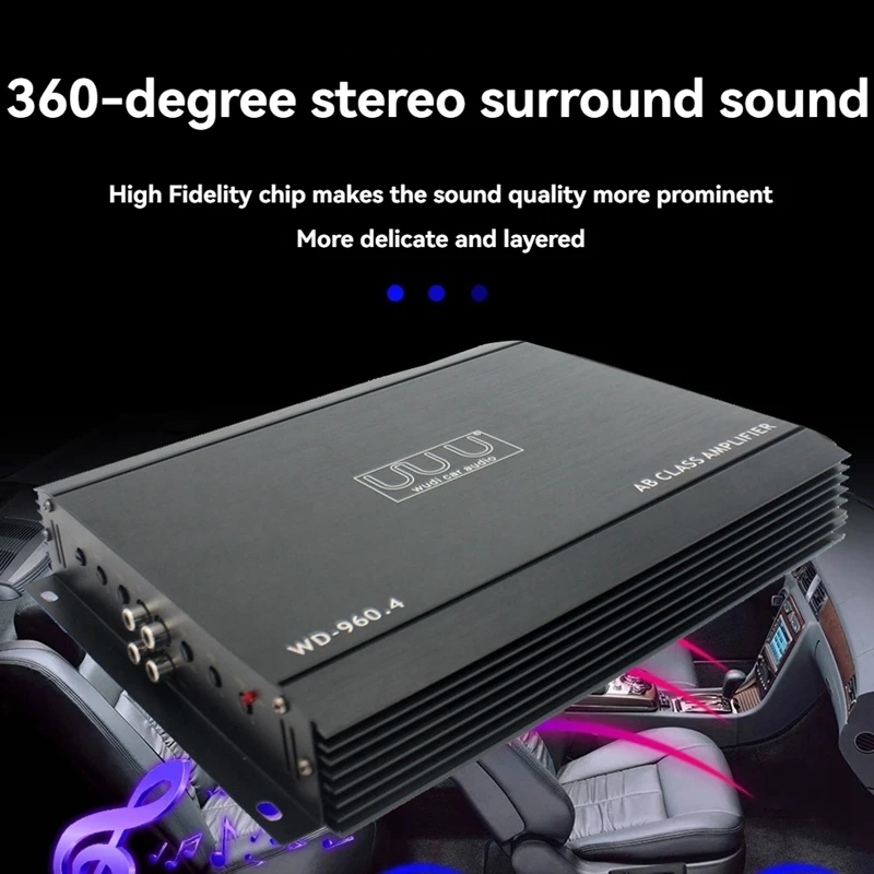 4 Channel Car Amplifier Audio Stereo AB Class Amplifier Hifi Car Power Amplifier