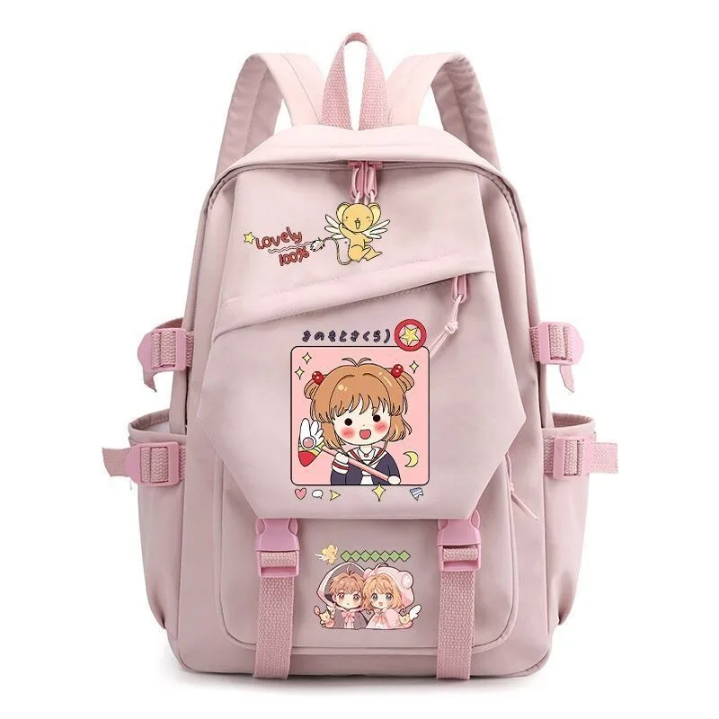 29×42×13cm Black Blue Green Pink White, Card Captor Sakura, Kadokyaputa Sakura, Kids School Bags, Anime Backpacks Girls Boys