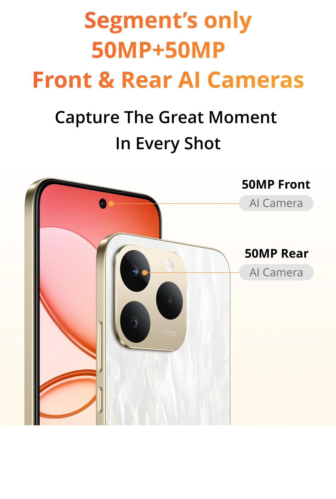 realme 15T 5G Smartphone NFC Dimensity 6400 Max Chipset Dual 50MP Cameras 6.57" 120Hz AMOLED Display 7000mAh Battery 60W Charge