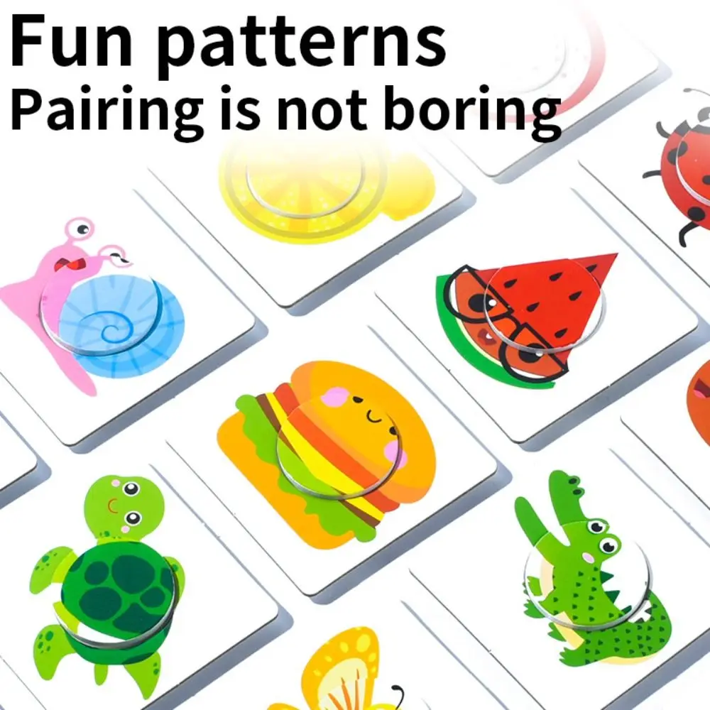 

Paper Wooden Matching Toys Animal Pattern Montessori 3D Puzzle Board Game DIY Food Cognitive Graph Card Matching Games