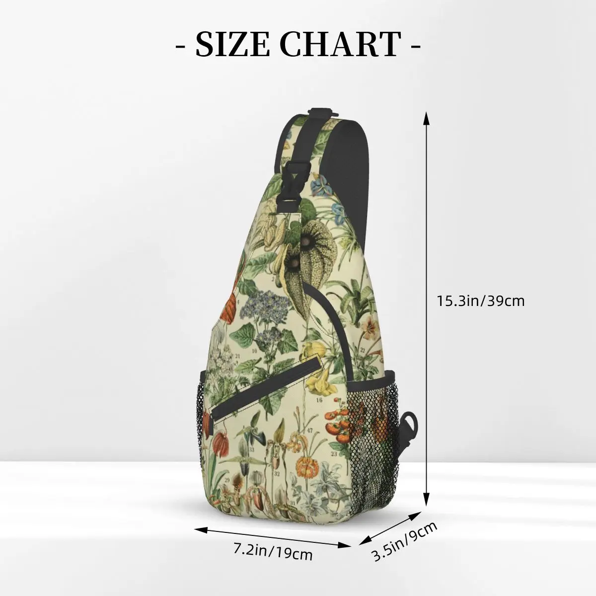 Adolphe Millot Fleurs Sling Sacos Peito Crossbody Ombro Mochila Esportes Ao Ar Livre Daypacks Flores Vintage Padrão Sacos