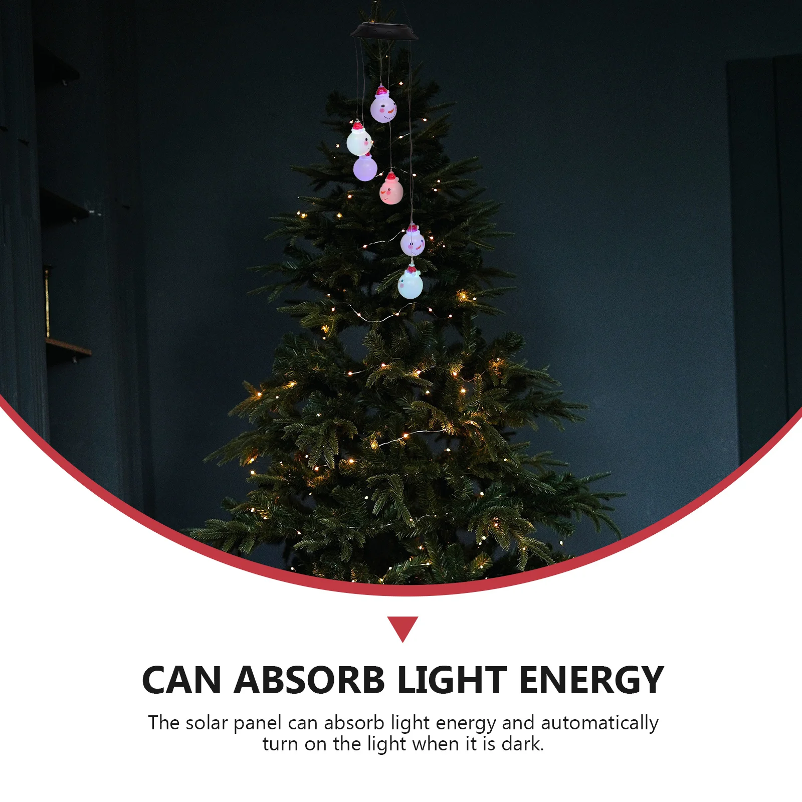 1 قطعة الشمسية عيد الميلاد ثلج مصباح ليد في الهواء الطلق تعمل بالطاقة الشمسية مصباح معلق الرياح الرنين حديقة فناء مصباح للزينة