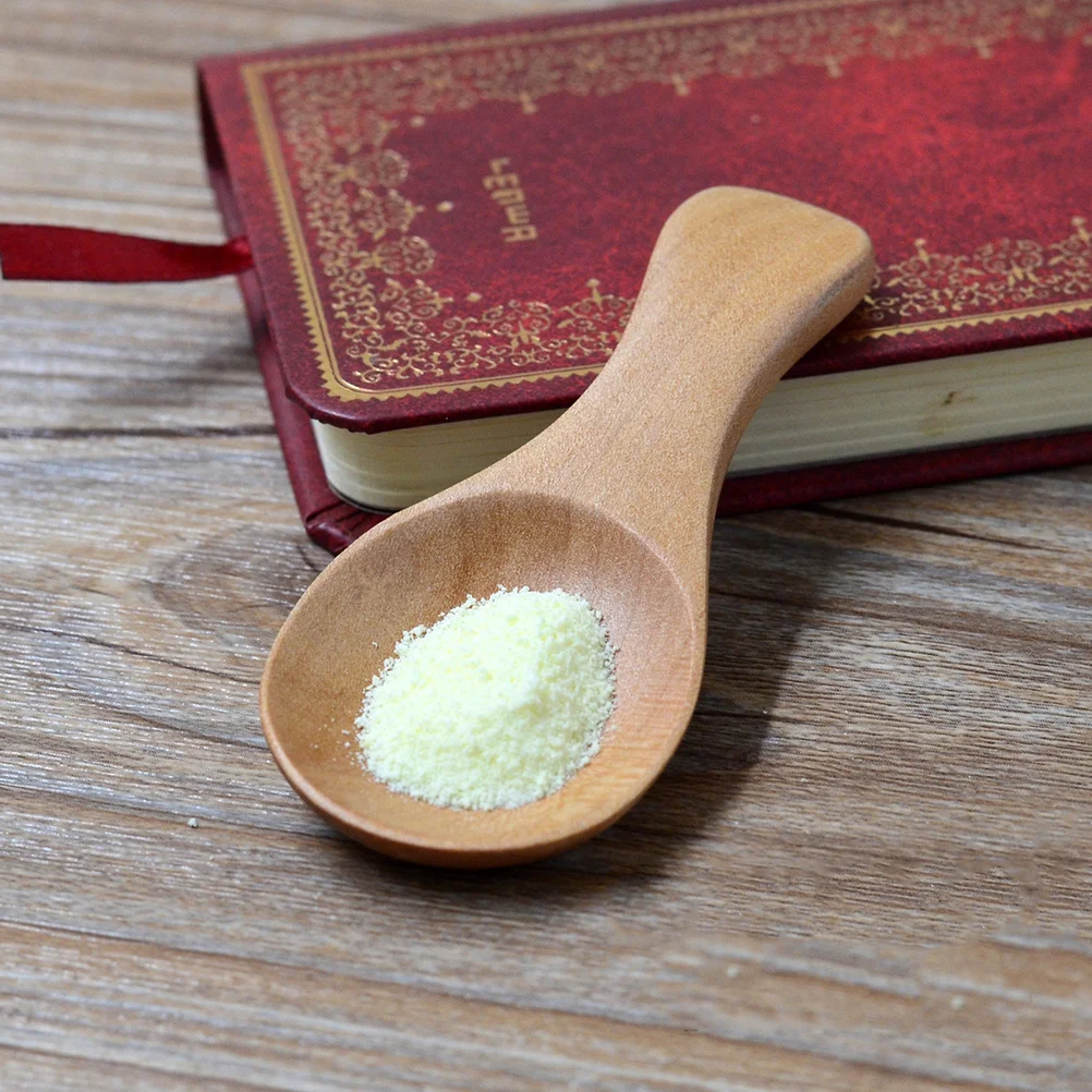 

10Pcs Wooden Mini Salt Spoons Short Handle Natural Color Kitchen Scoops for Tea Coffee Sugar Flour Spice Serving