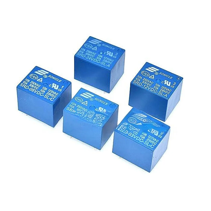 2 Stück Relais SRD-05VDC-SL-C SRD-06VDC-SL-C SRD-03VDC-SL SRD-12VDC-SL-C SRD-24VDC-SL-C 10A 250VAC 5PIN 3V 5V 6V 12V 24V Leistungsrelais
