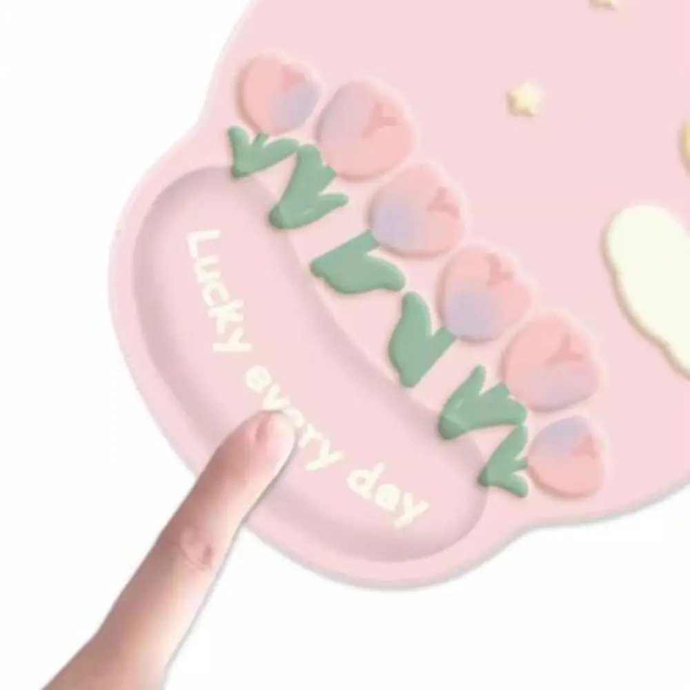 Creative Non-Slip Tulip Mouse Pad Hand Support Thickened Wrist Rest Mouse Pad Ergonomic Literary Mouse Wrist Rest Office Desk