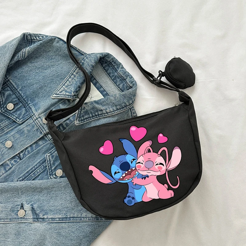 Borse a tracolla Disney Stitch per donna uomo cartone animato anime con borsa a tracolla pendente ragazzi ragazze borse da viaggio portatili alla moda