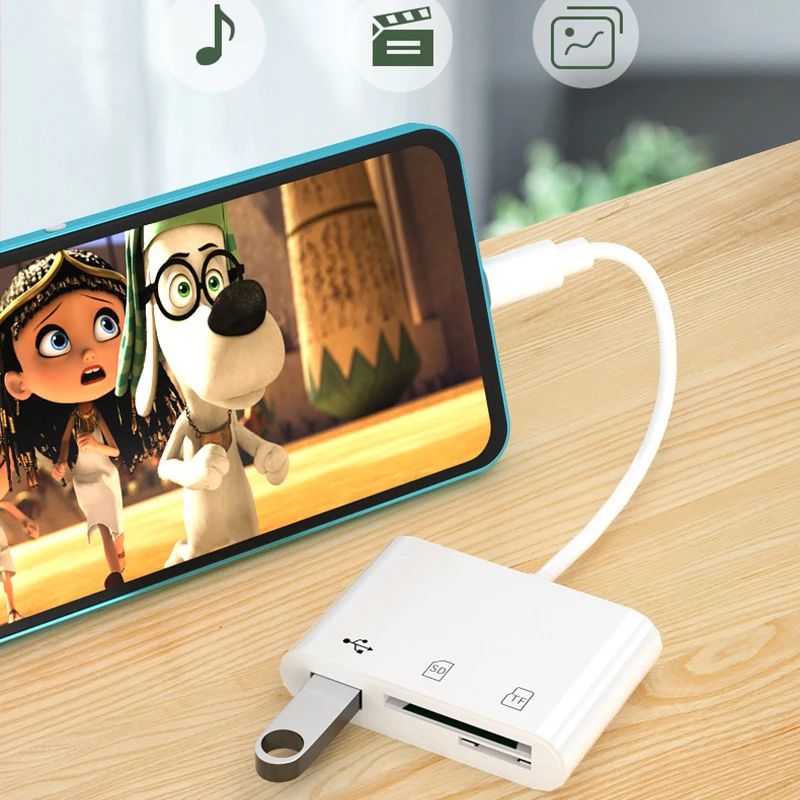 OTG 2.0 Type C Card Reader Adapter for Macbook PC USB-C Android Phone Laptop PC Notebook Micro SD TF USB Disk Memory Card Reader