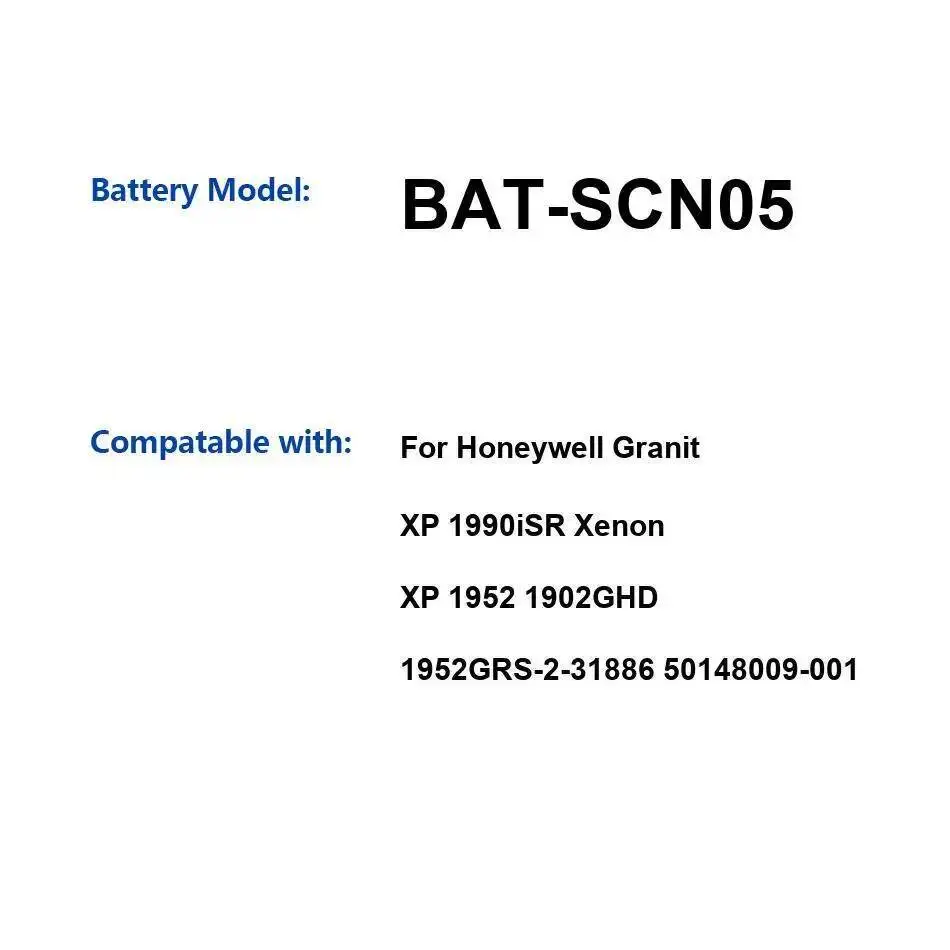 

Scan Gun Battery Bat-SCN05 2450Mah For Honeywell Granit XP 1990Isr Xenon 1952 1902GHD 1952GRS-2-31886 50148009-001