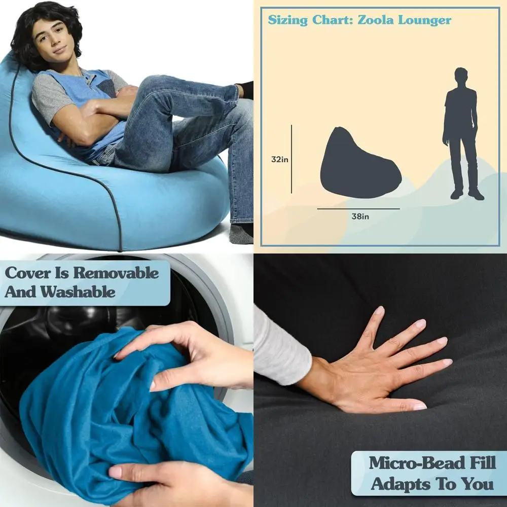 Sillón Puff Zoola para Exteriores para Adultos con Relleno, Cómodo Sillón Individual para Patio, Piscina o Terraza, Muebles de Descanso Resistentes al Agua