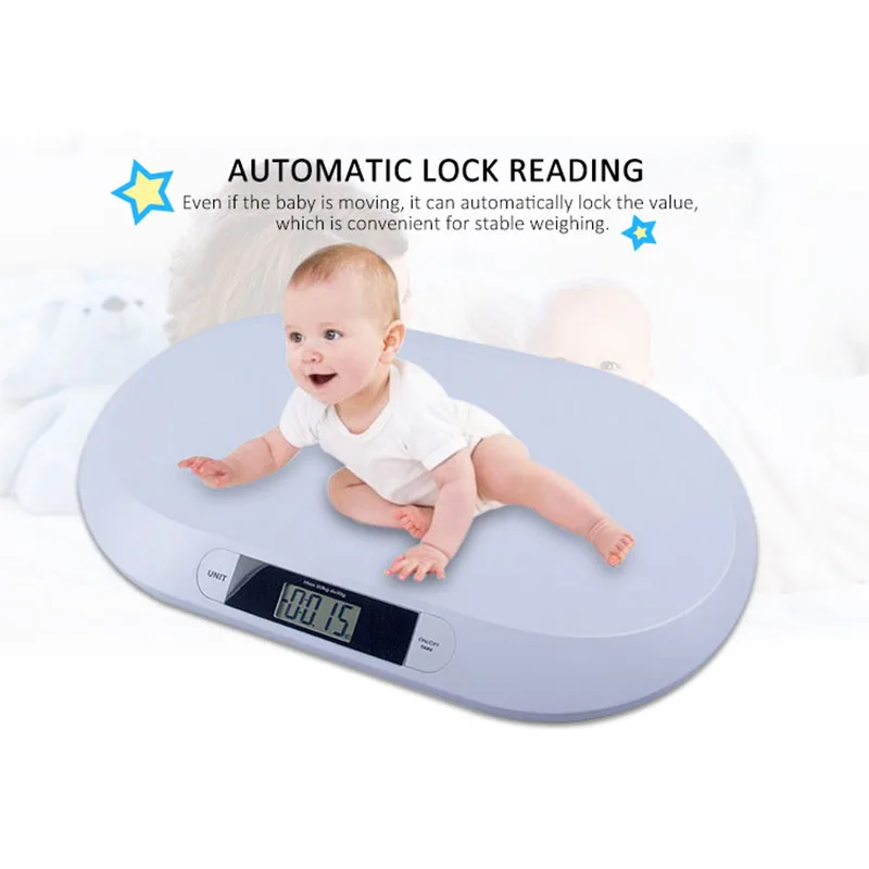 Digital Baby Scale with 20kg/10g Capacity Kitchen Scales Pet Scale Tare Function Accurate Measurement for Infant & Pet Weighing