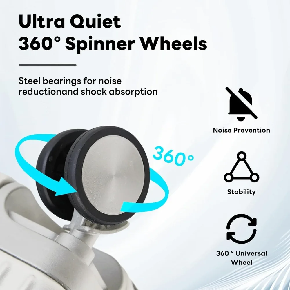 Maleta de mano ligera aprobada por TSA rígida de 20 pulgadas con puerto USB y portavasos para comodidad en viajes