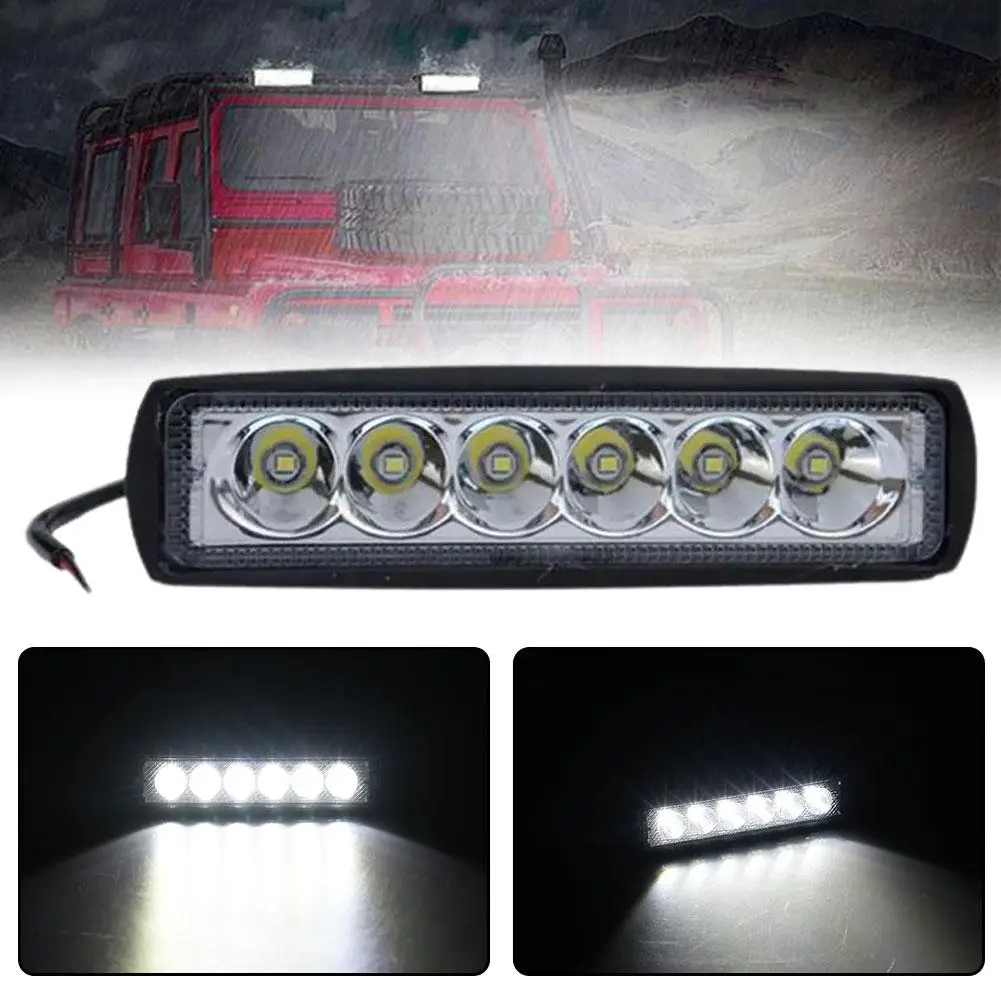 6inch 18W 6LED Work Light Bar Flood Spot Beam Offroad Driving Car Work Lamp Lights SUV LED Work Automotive J7S5