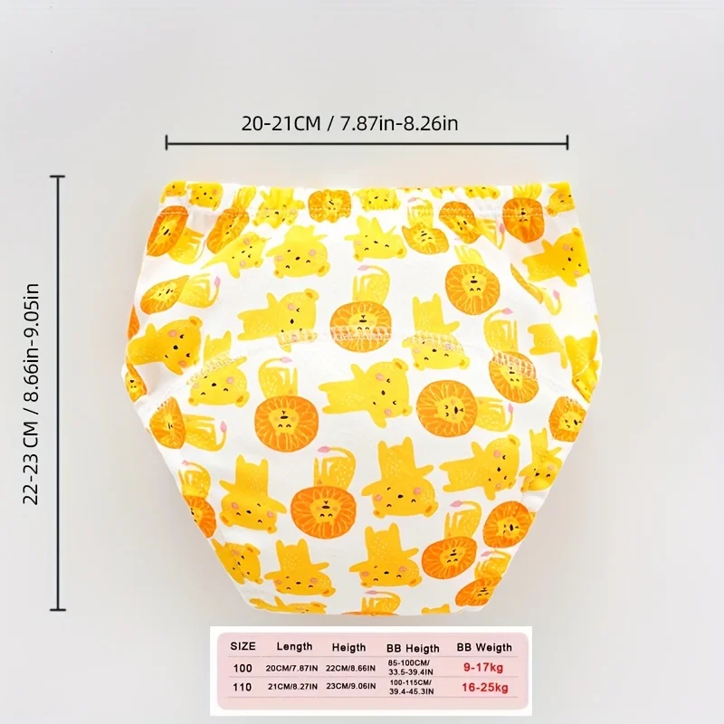 3 pcs Toddler Training Pants Washable Solid Color Knit Fabric Cotton Leak-Proof Diaper Covers with Diapers for Youngster