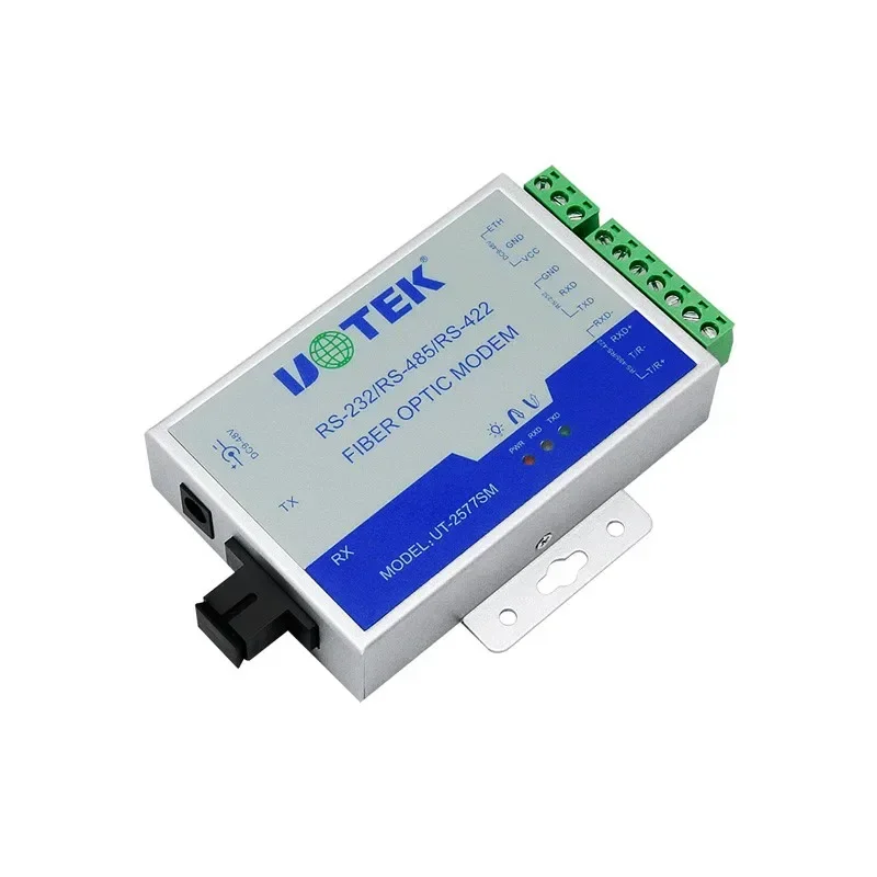 UT-2577SM High-Speed RS-232/RS-485/RS-422 Multi-Mode Fiber Optic Modem RS-232/485/422 Single Fiber Modem with optional SC/FC/ST
