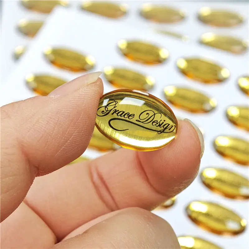 Custom waterproof 3d embossed gel label sticker Soft plastic brand logo brushed silver epoxy dome sticker