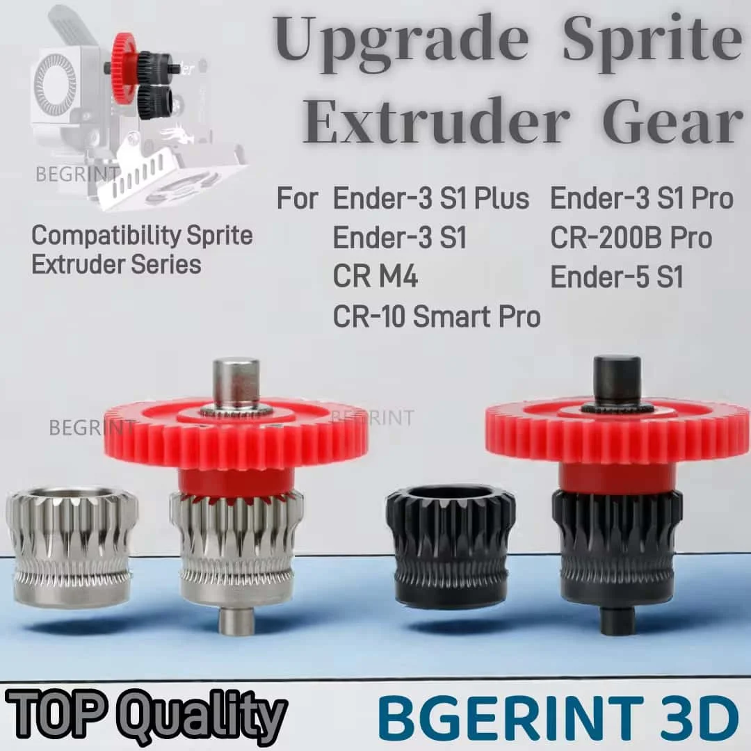 All Metal Hardened Steel DLC Coated Sprite Extruder Gear For Ender3 S1 Ender-5 CR-10 Smart Pro 3D Printer Accessories