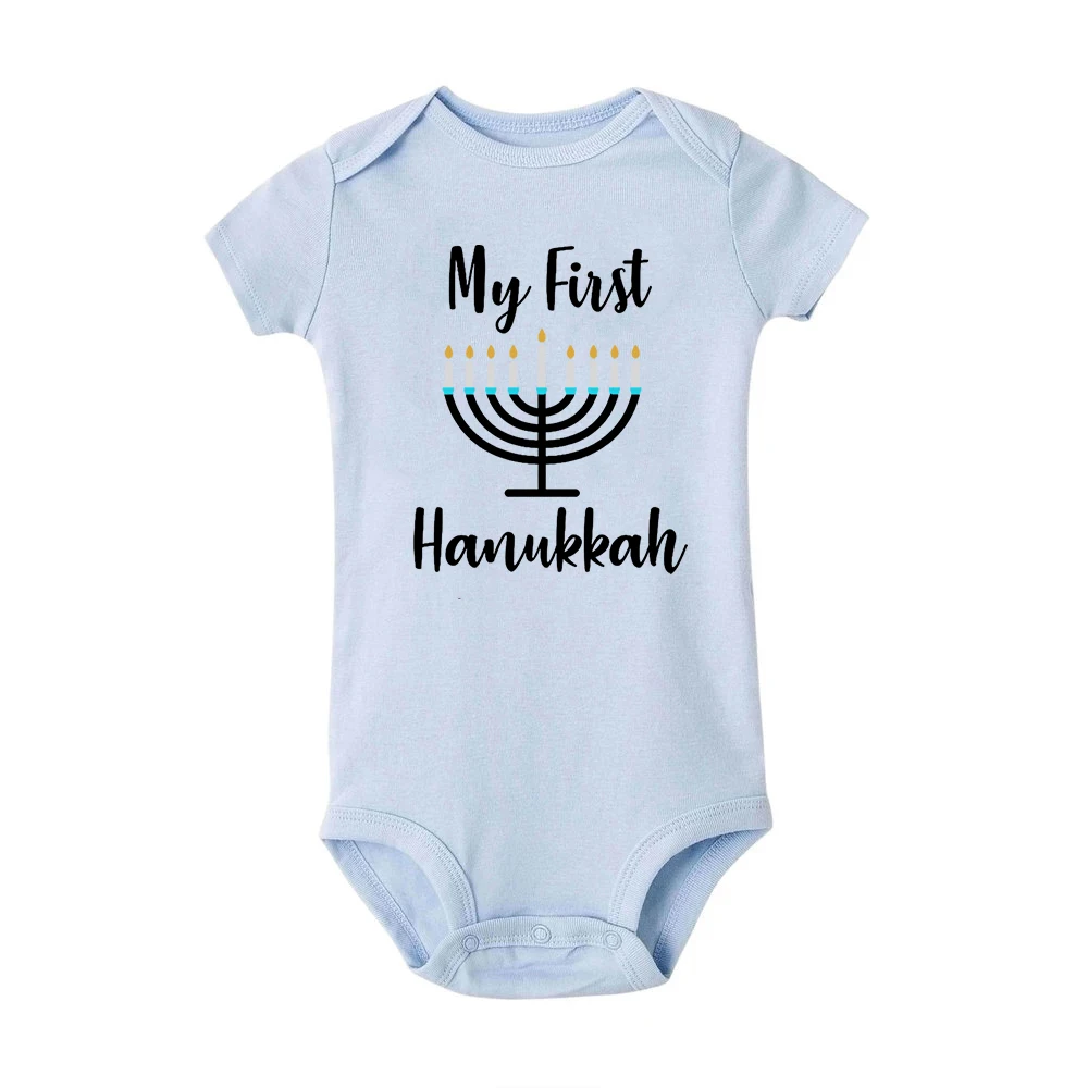 بلدي أول هانوكا شانوكا طفل بنين بنات قصيرة الأكمام السروال القصير الرضع حديثي الولادة داخلية الاطفال الطفل ملابس عتيقة وتتسابق #4