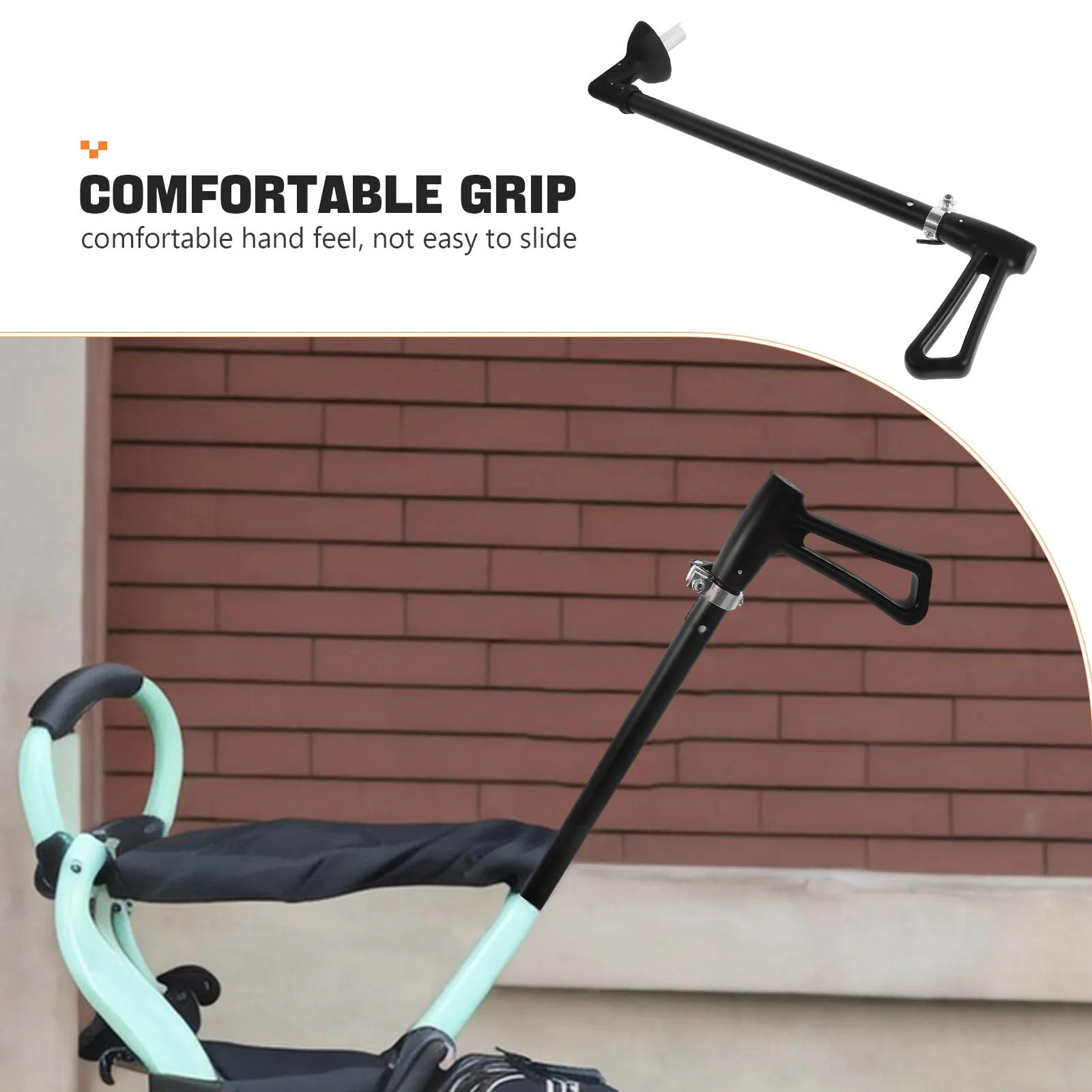 Manija de empuje para cochecito de bebé, varilla de repuesto, mango ergonómico de liberación rápida para niños pequeños, accesorios para cochecito de coche