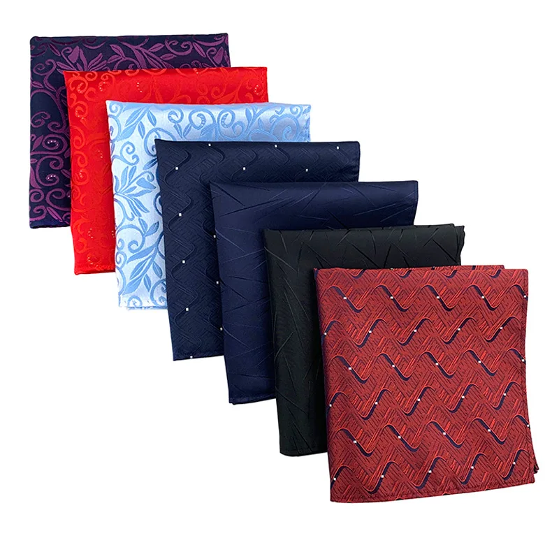 New Fashion Pocket Square Green Navy Colorful Handkerchief 25*25cm Silk Floral Striped Paisley Hanky Suit Men\'s Business Wedding