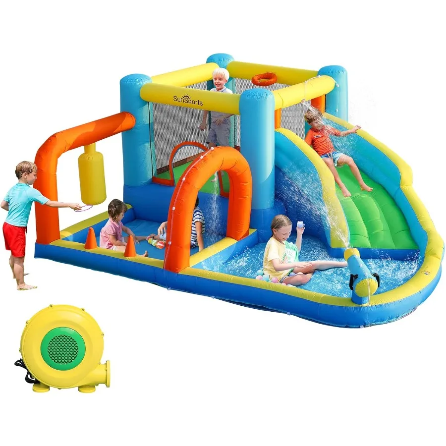 Corrediça de água inflável, casa de salto com corrediça para festa interna, castelo inflável com para crianças ao ar livre, correderas de água para quintal, I