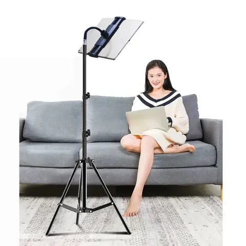 침대 태블릿 플로어 스탠드 대형 클램프 휴대폰 거치대 마운트, 7-13 인치 태블릿용, 아이패드 에어 미니 프로 7.9 10.5 11 12.9 인치