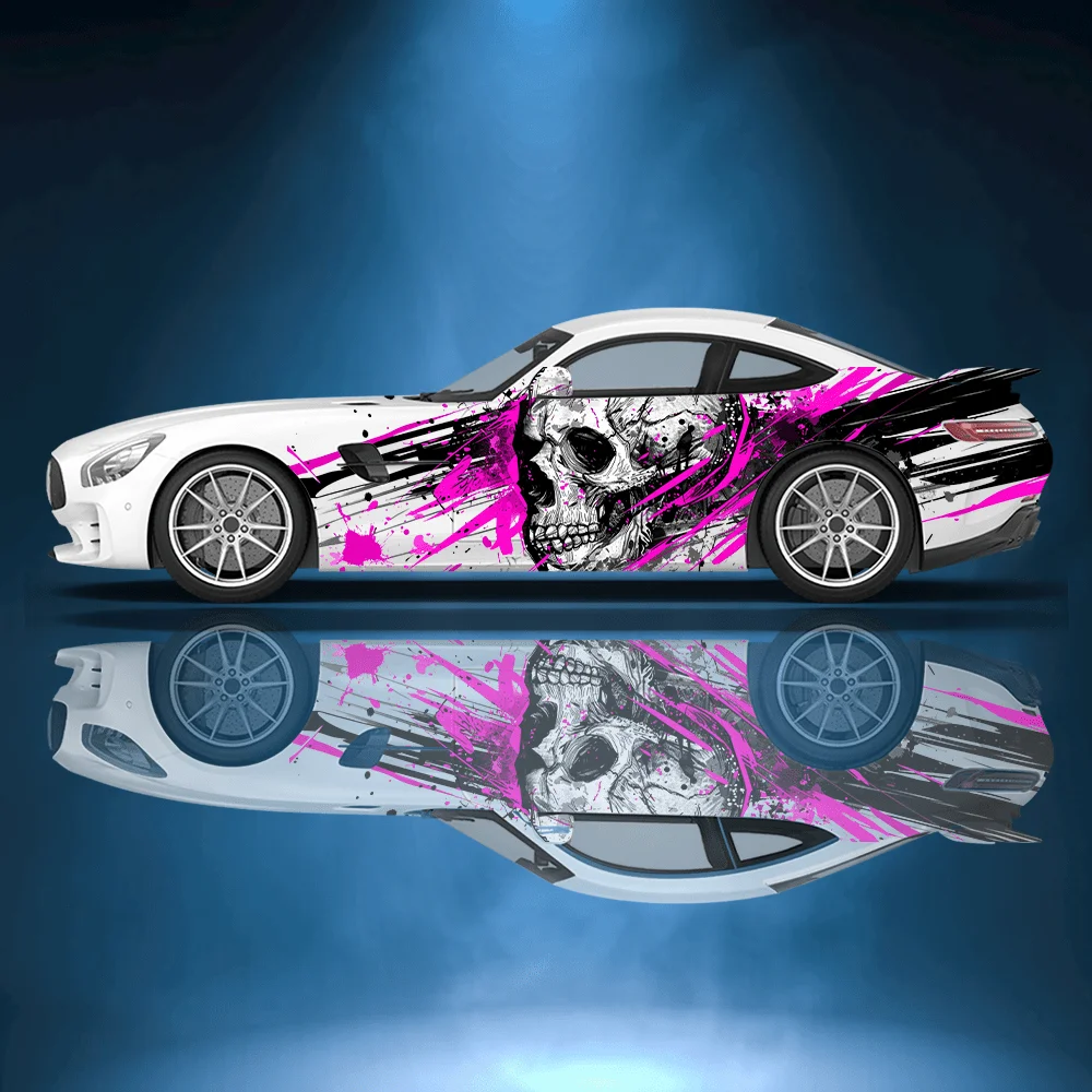 

Skeleton Colorful Color and Black Splash Spray Sticker Car Sticker Full Body Decal Decoration Covering Scratches Protect
