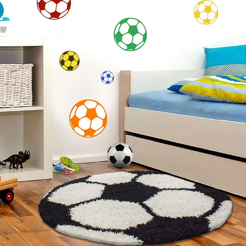 Football Round Carpet Tufted Ball Computer Chair Cushion Rug Bedroom Decor Door Mat Cartoon Children's Bedside Rug