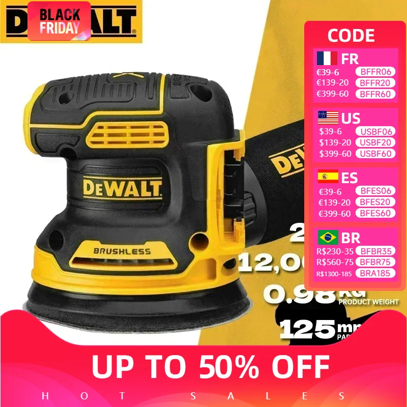 DEWALT DCW210 Cordless Random Orbital Sander 20V Power Tool Brushless Variable-Speed DCW210B Handheld Vibration Polishing