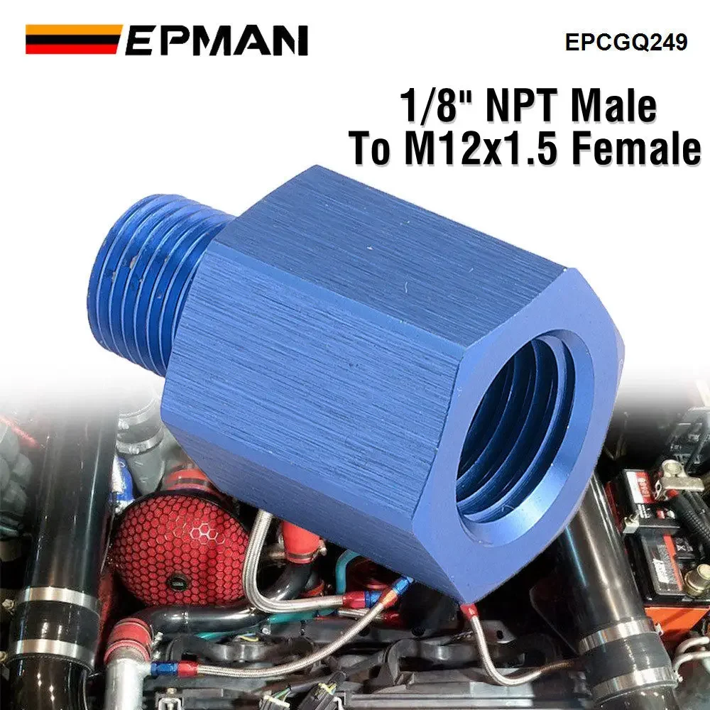 

EPMAN Aluminium 1/8" NPT Male To M12x1.5 Female Hose End Port Conversion Fittings Alloy Adapter EPCGQ249