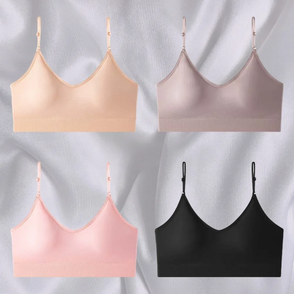 

Close-fitting Wireless Deep V Bra Shockproof Traceless Push Up Underwear Anti-sagging Lingerie Brassiere Camisole Girls Women