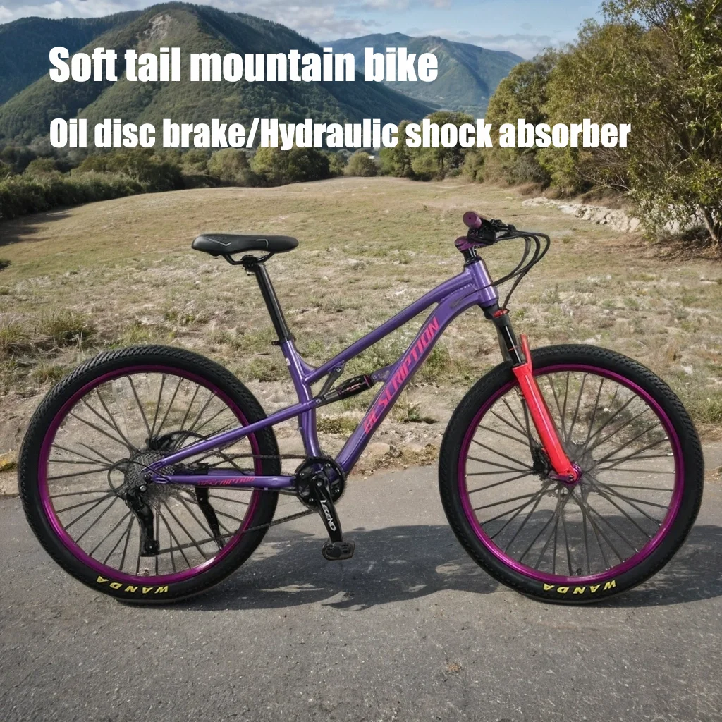

Aluminum Soft Tail Mountain Bicycle 12 speed oil disc brake MTB Bike suspension oil pressure off-road single disc downhill bike