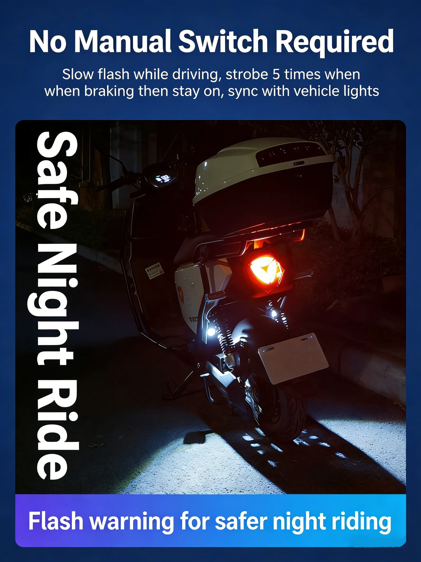 

Мотоциклетный стробоскоп 12В LED, водонепроницаемый универсальный сигнальный фонарь, внешняя декоративная лампа для мотоцикла